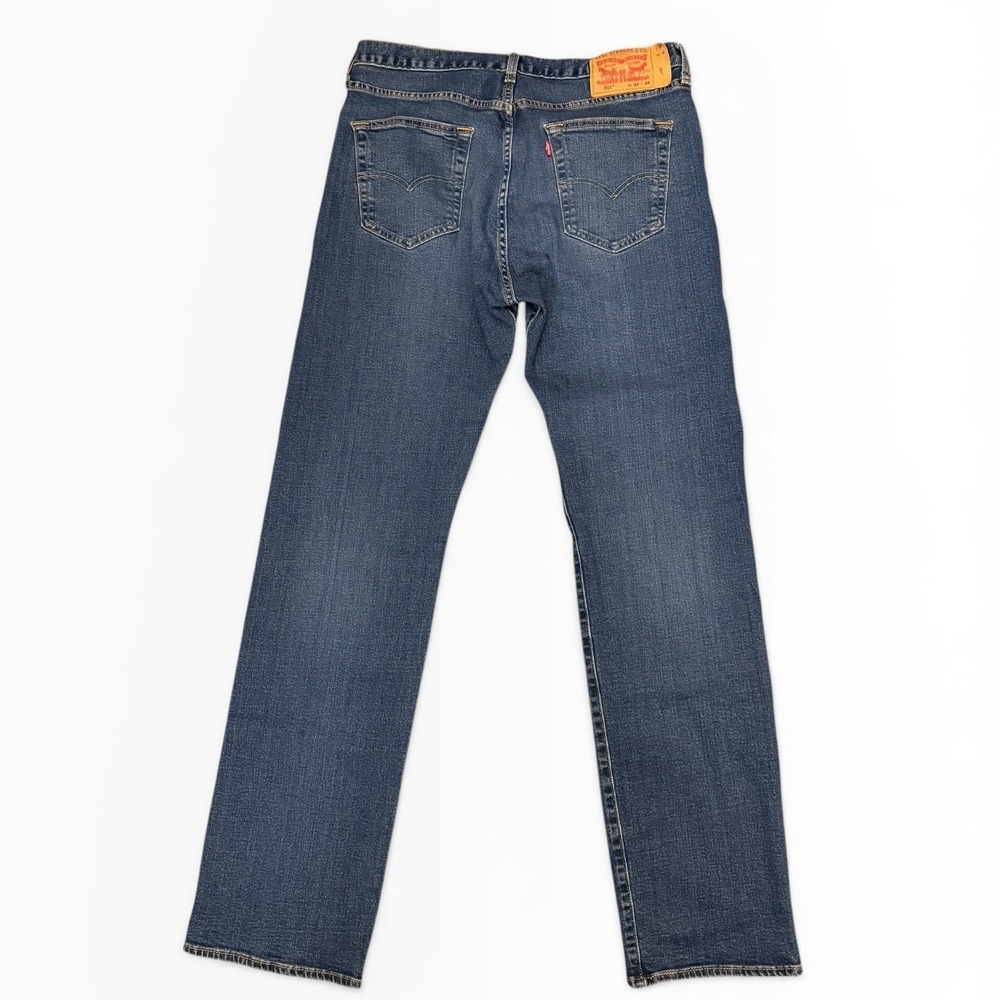 Levis 501 Original Fit Blue Straight Leg Button Fly Jeans 34x34 (34x32) Western - Picture 2 of 12